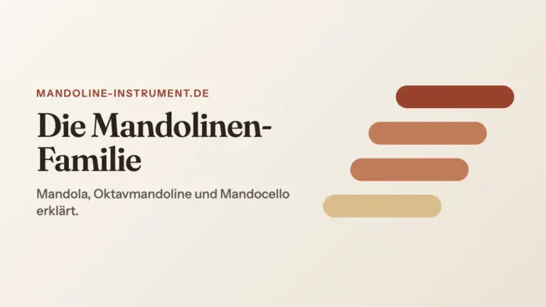 Titelgrafik „Die Mandolinen-Familie“: vier versetzte Balken für die Tonumfänge