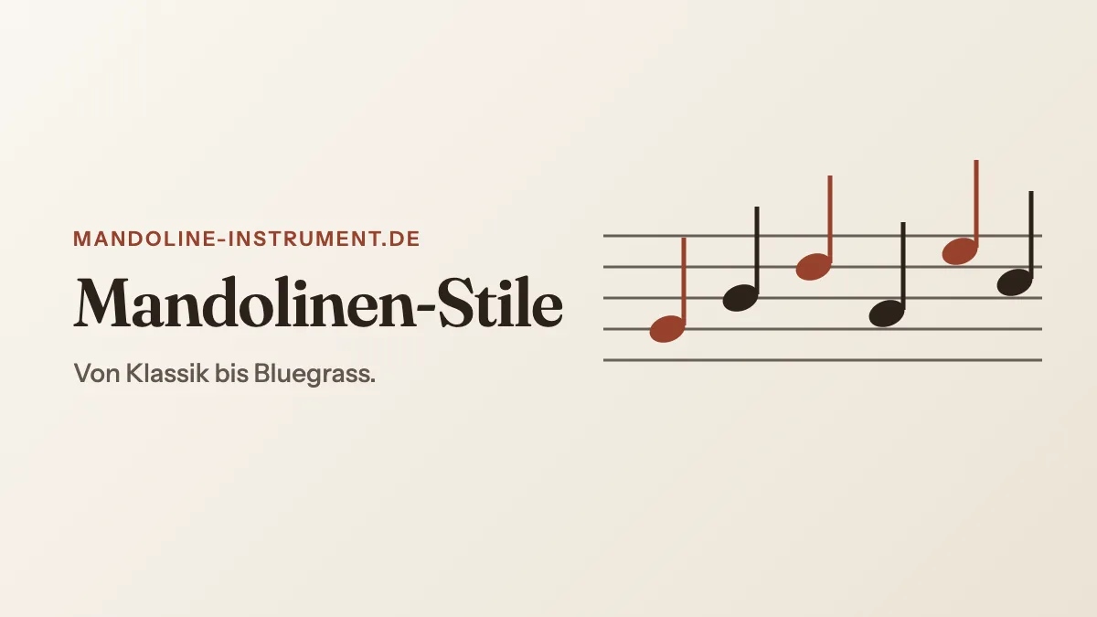 Titelgrafik „Mandolinen-Stile“: fünf Notenlinien mit aufsteigenden Noten