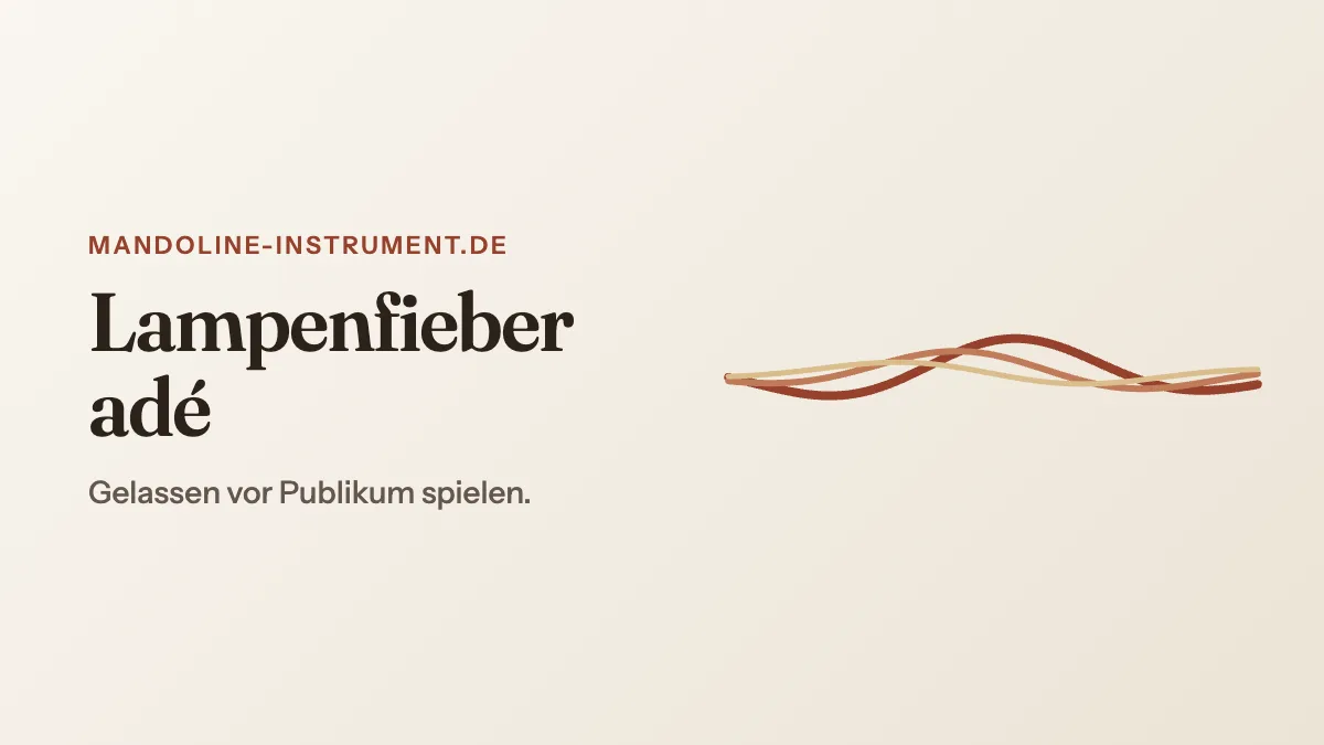 Titelgrafik „Lampenfieber adé“: drei ruhige, flache Klangwellen