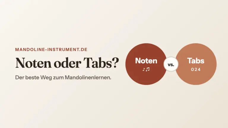 Titelgrafik „Noten oder Tabs?“: zwei Kreise „Noten“ und „Tabs“ mit „vs.“ dazwischen