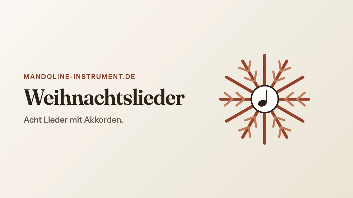 Titelgrafik „Weihnachtslieder“: eine Schneeflocke mit einer Musiknote in der Mitte